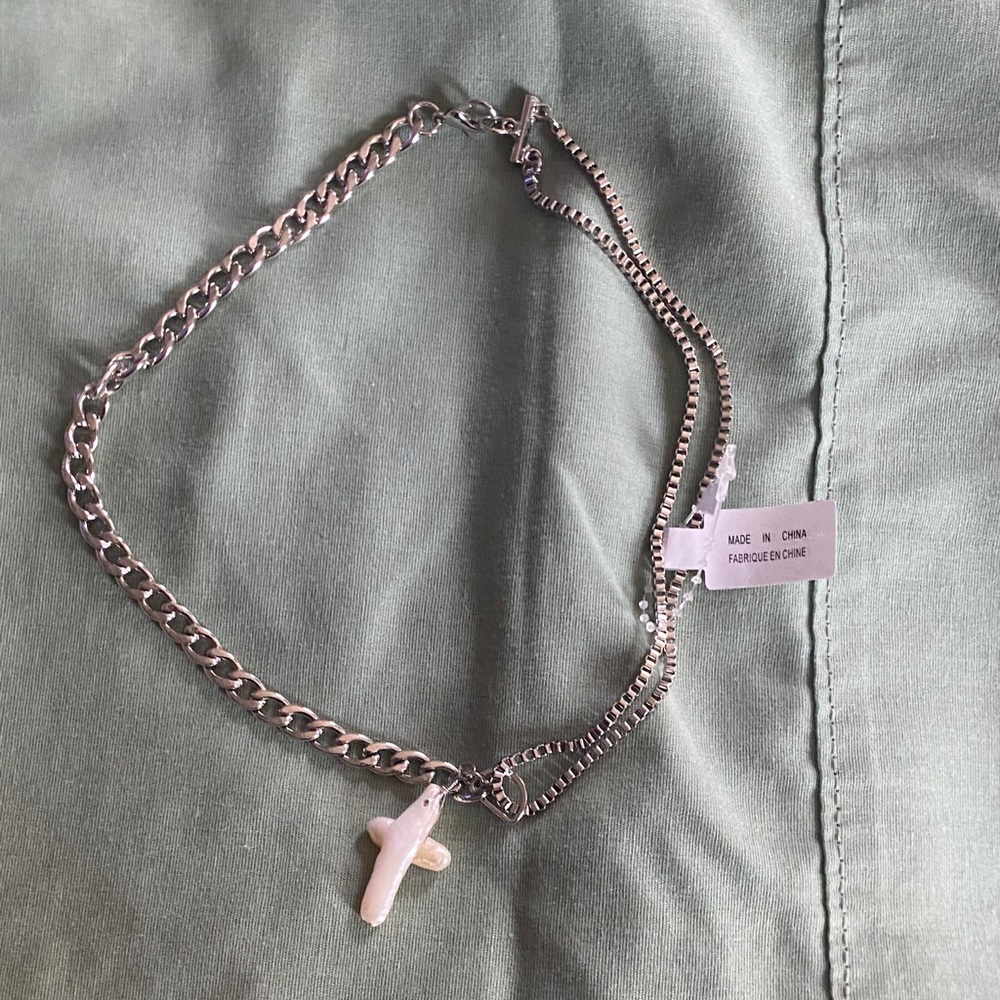 Urban Outfitters Silver Cross choker